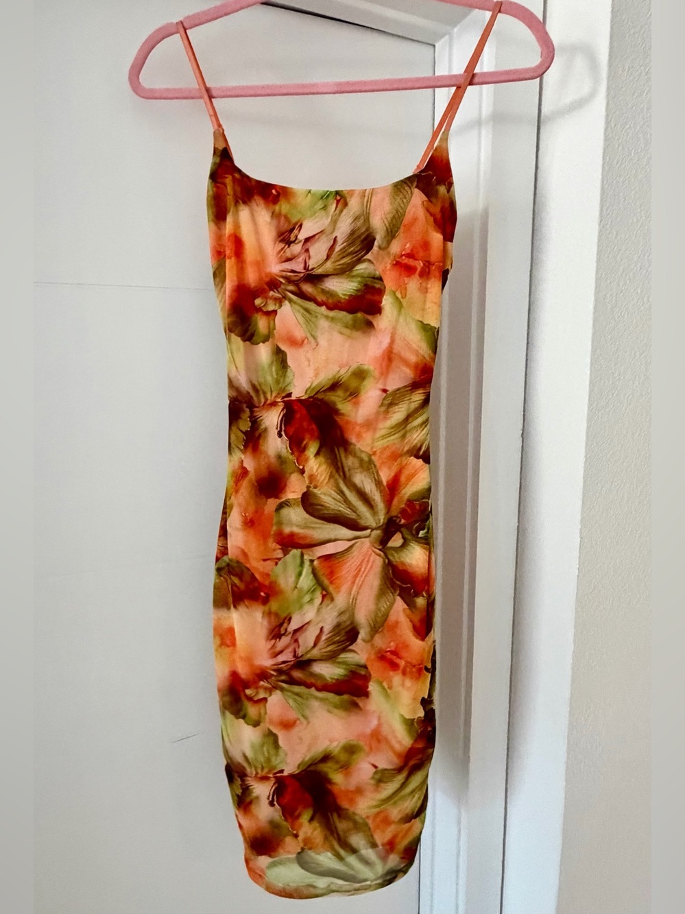 Windsor - Floral Slip Dress in Orange, Peach & Green